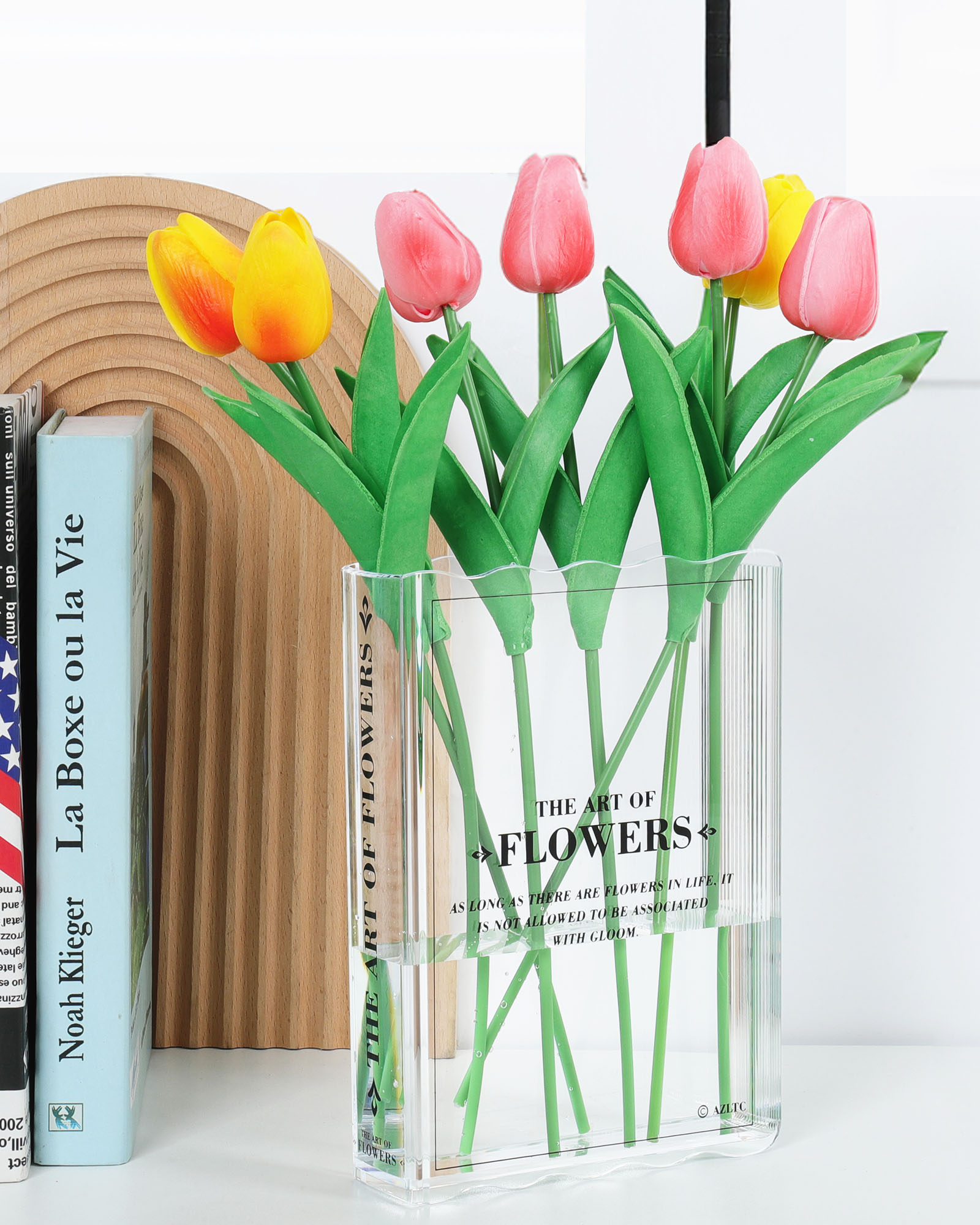 Book-Shaped Acrylic Vase — The Art of Flowers