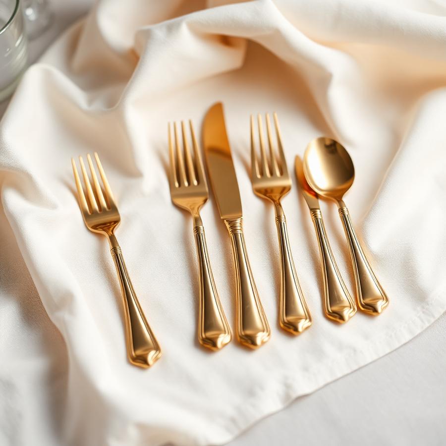 Brushed Brass Flatware Set