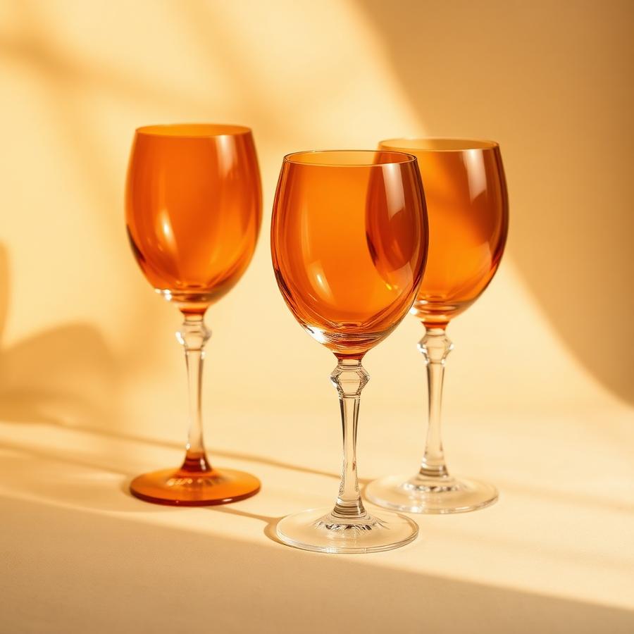 Amber Crystal Wine Glasses